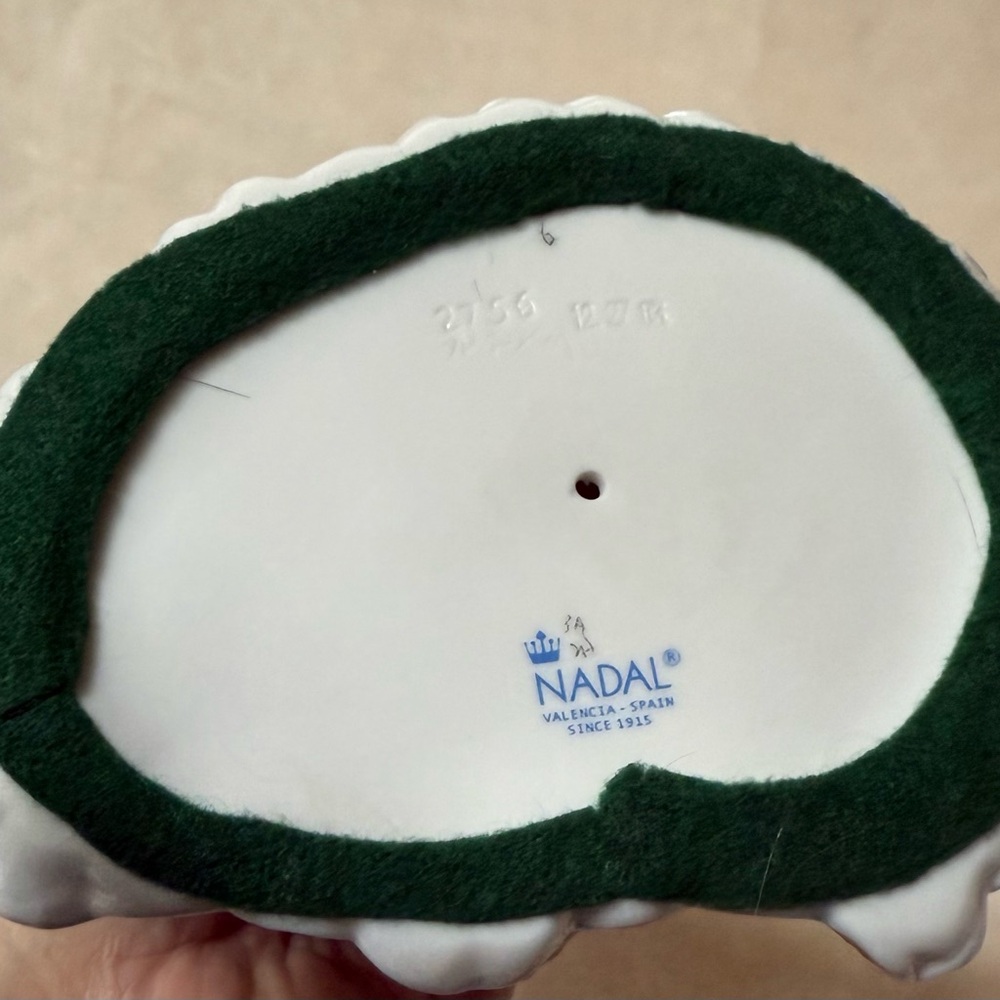 Nadal Porcelain Figurine “ Lady with flowers in Blue and Pink Accents. - Picture 11 of 11
